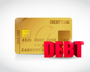 credit card and debt concept illustration design