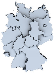 Obraz premium Germany national map Deutschland states 3D