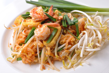 Thai food Pad thai , Stir fry noodles with shrimp