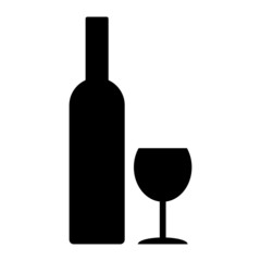 Bottle and glasse icon