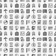 seamless doodle financial pattern