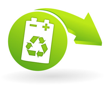 pile recyclable sur web symbole vert