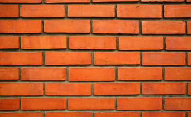 Close up of orange brick wall texture