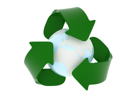 Erde und Recycling-Logo