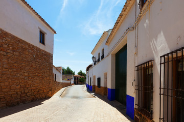 Ordinary spanish street of town. El Toboso