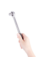 woman hand working with spanner