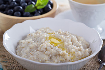 Barley porridge in a bowl
