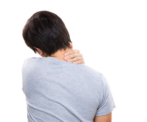 Young man with back pain