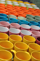 Fototapeta premium Colorful ceramic water mug, pattern.