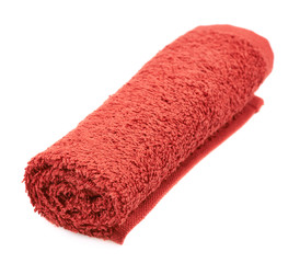 Folded terry towel isolated