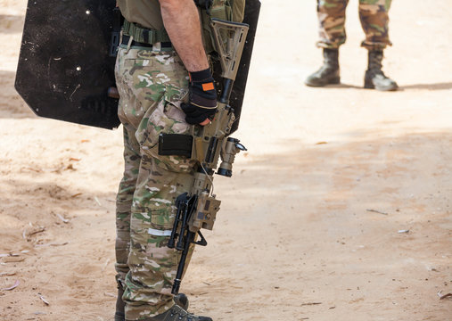 soldier with gun in hand