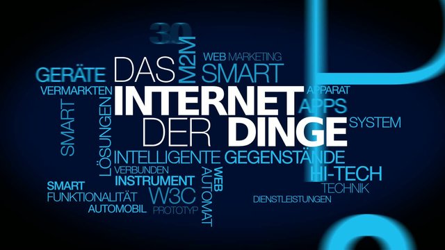 Das Internet der Dinge verbundenen Objekte Tag Cloud Text