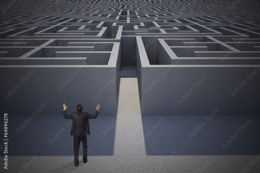 Poster composite image of gesturing businessman
