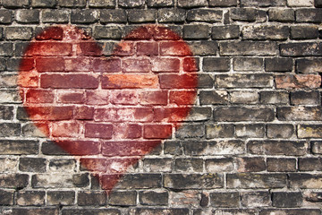 heart on the old wall