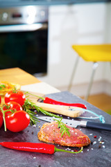 Steak vorbereitung in der küche
