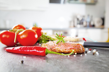 Steak vorbereitung in der küche