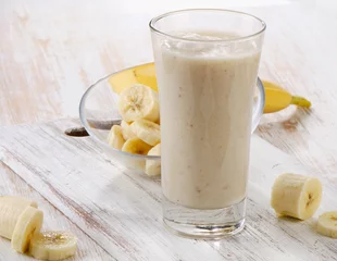 Deurstickers Milkshake Banana Smoothie