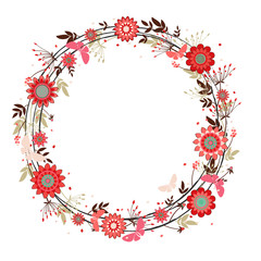 vector flowers decorative wreath