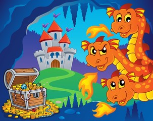Naklejka premium Fairy tale image with dragon 5