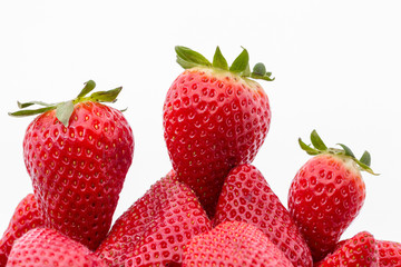 first, second and third - isolated strawberries landscape format