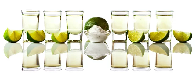 Zelfklevend Fotobehang tequila , lime and salt © Igor Normann
