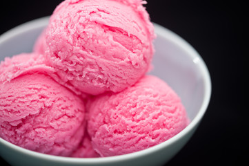 Raspberry Ice cream dessert