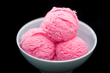 Raspberry Ice cream dessert