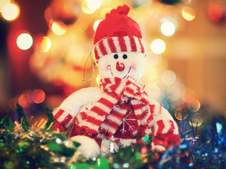 snowman in a striped scarf