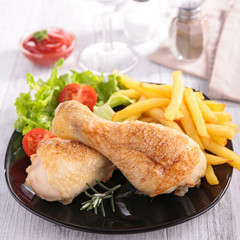 grilled chicken and french fries
