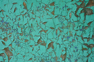 green paint on a rusty metal