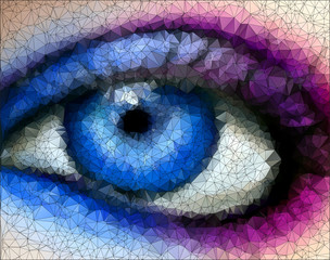 beautiful eye in geometric styling abstract geometric background - 64904083