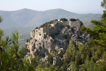 Naklejka premium Ouest Cost Monolithos Castle Rhodes Island Greece 01