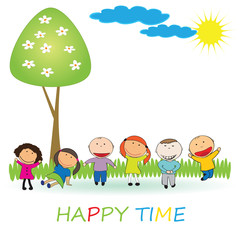 Naklejka premium Happy kids