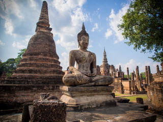 Fototapeta na wymiar Buddha statue at Sukhothai, Thailand