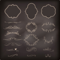 Vector set of vintage calligraphic elements and page decoration