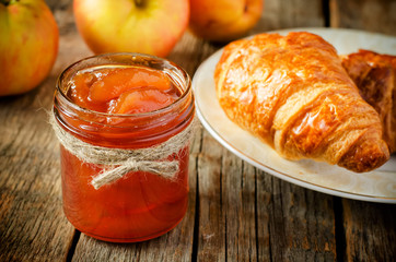 Apple jam and croissants