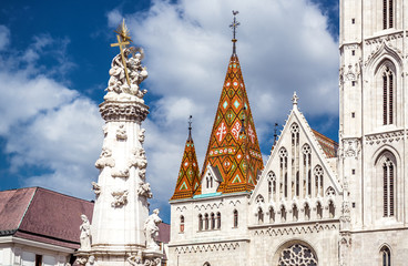 Fototapeta premium Holy Trinity Column in front of Matthias Church. Budapest