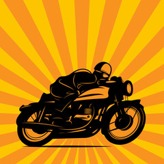 Vintage Motorcycle race background, vector