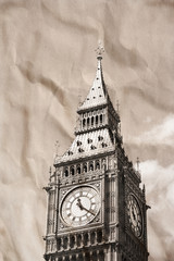 Fototapeta premium Vintage view of London, Big Ben