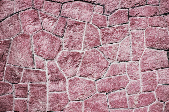 Pink / red stone wall (background, wallpaper, bricks)