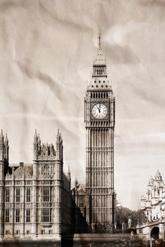 Vintage view of London, Big Ben