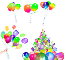 flying balloons isolated