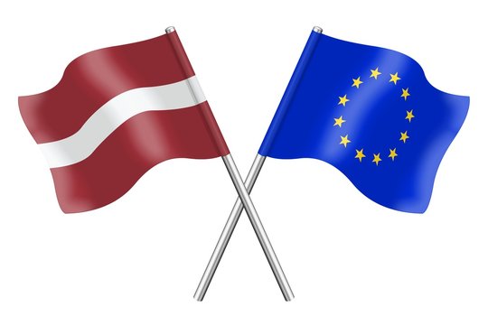 Flags : Europe and Latvia