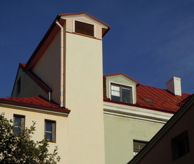 Red roof and dormers