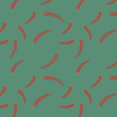 Vibrant seamless vector pattern red  peppers made of geometrical