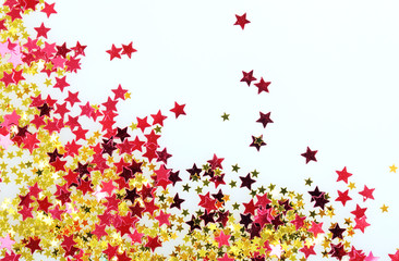 Stars confetti isolated on white background