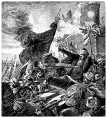 Naklejka premium Battle : Hungarians vs Turks - begining 17th century