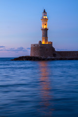 Fototapeta na wymiar lighthouse of Chania, Crete, Greece