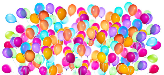 flying balloons isolated