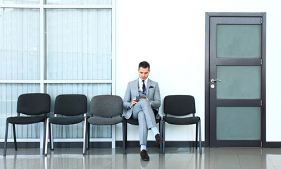 Business man waiting for job interview